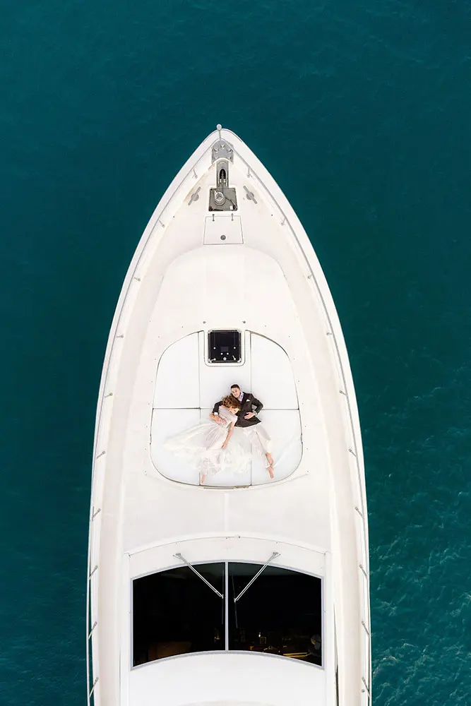 destination luxury yacht wedding in Greece