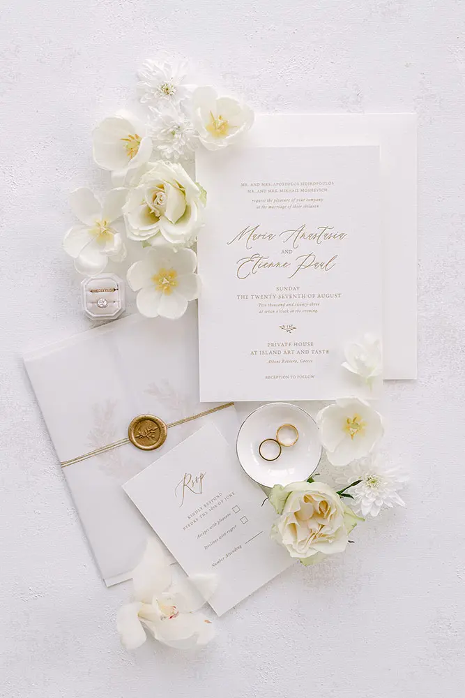 elegant wedding in Greece, stationery design details