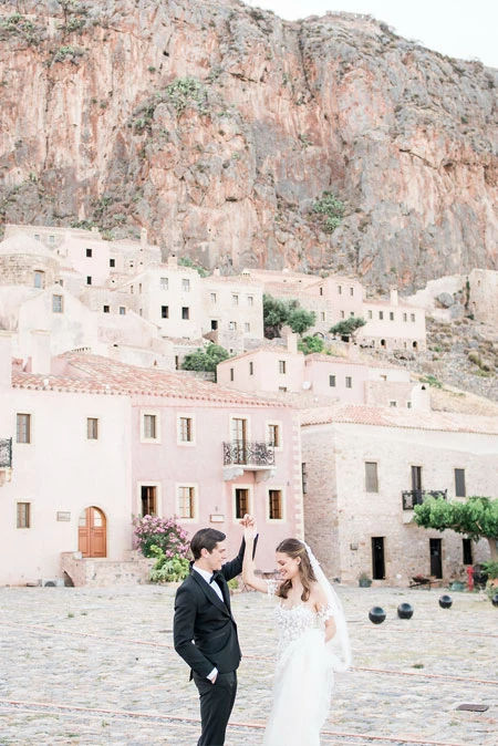a Monemvasia castle romantic destination wedding in Greece