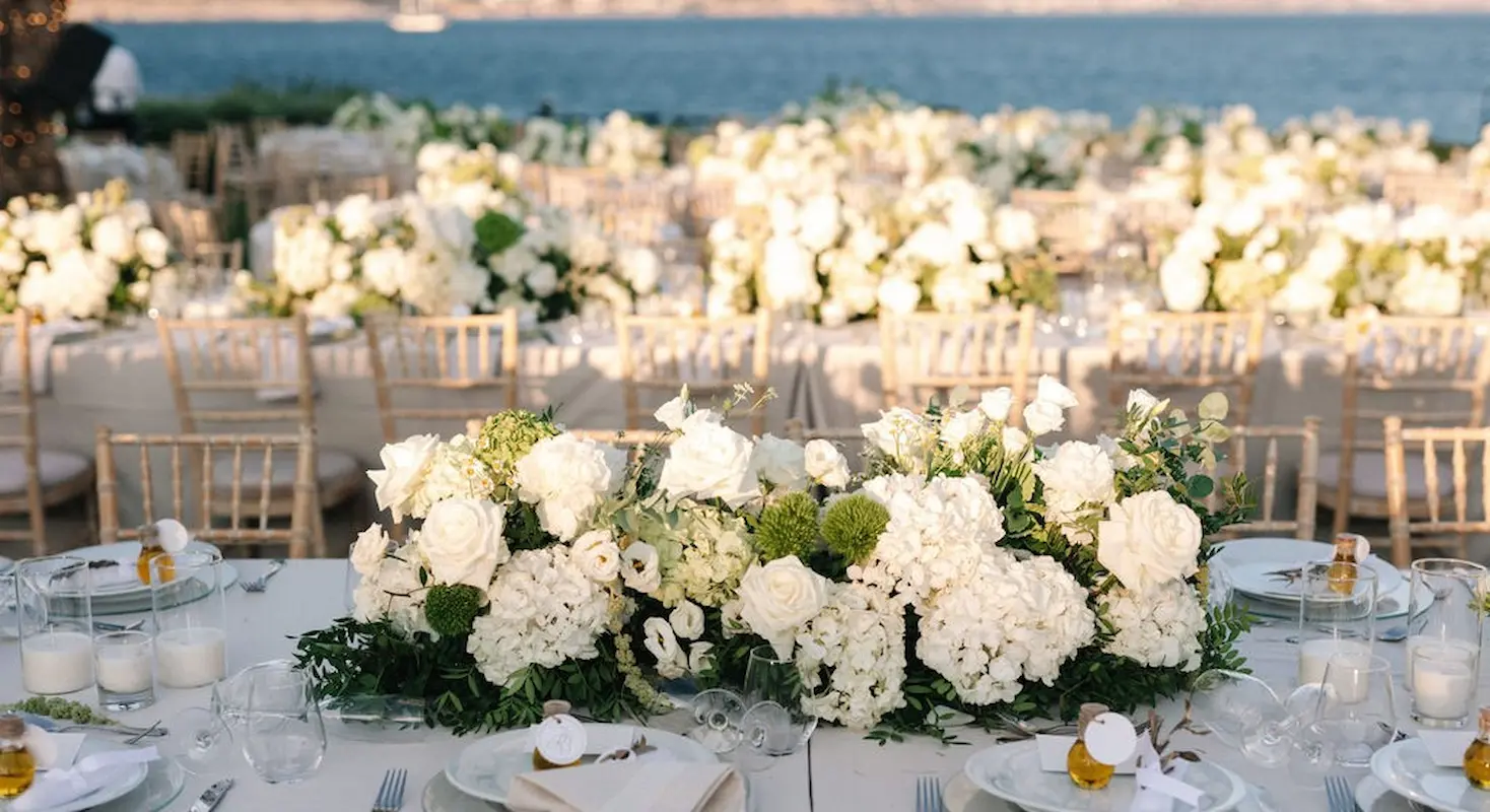 luxury wedding in Athens flower decoration