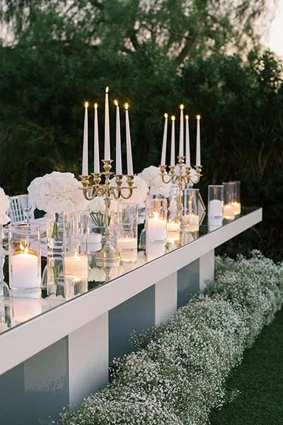 a luxury villa wedding decoration in Greece